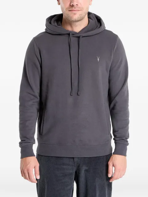 AllSaints Raven embroidered-logo hoodie Grey M003NZ