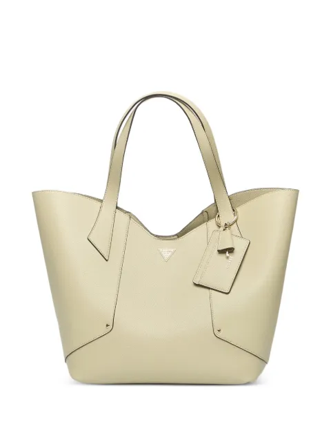 GUESS USA large Darcy logo-plaque pebble-textured tote bag Green HWBG9914240SAG