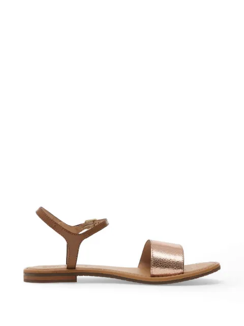 Geox Sozy S metallic-effect leather flat sandals Pink D55LXJ0N6KFCH85F