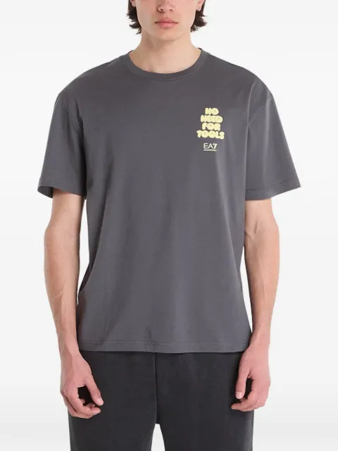 Ea7 Emporio Armani slogan-print graphic-print T-shirt Grey 7M001398AF13244U8111
