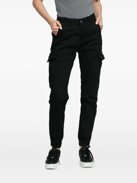 Urban Classics high-waist elasticated-cuff cotton cargo pants Black TB3048BLACK