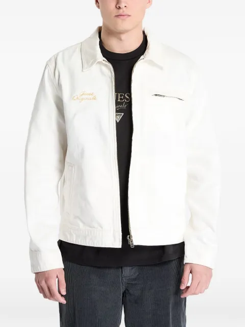 GUESS USA zip-up embroidered jacket Neutrals M5GG84D5C2BGWEC