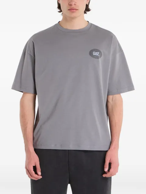 Ea7 Emporio Armani logo-print graphic-back T-shirt Grey 7M001419AF22264U8086