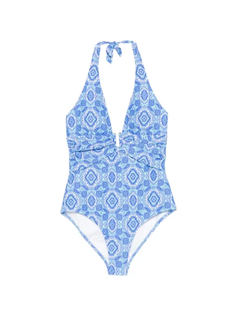 Heidi Klein paisley-print halterneck swimsuit Blue 26SSMK45