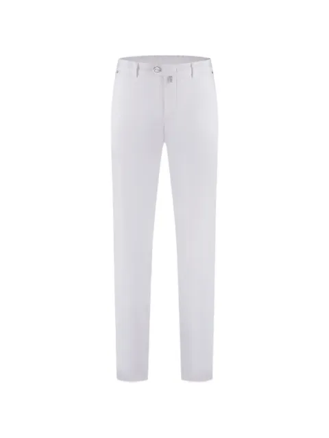 Kiton elasticated-waistband logo-patch trousers White 1600UFPPEK0600H02