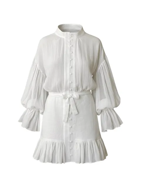 SOFIA ERHAN Ammoudi ruffled balloon-sleeve mini dress White AMMOUDIDRESS