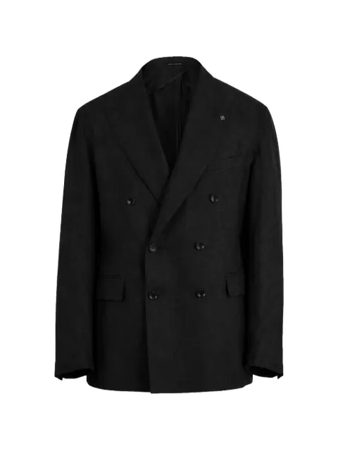 Tagliatore double-breasted linen blazer Black 1SNY10BPE340021U