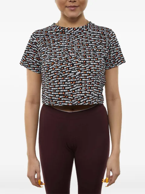 Nike logo-print cropped T-shirt Black AQ0249