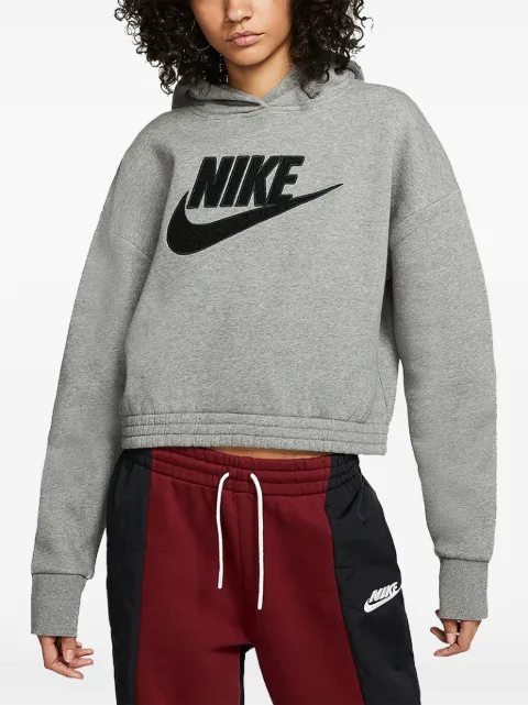 Nike Icon Clash cropped hoodie Grey CJ2034