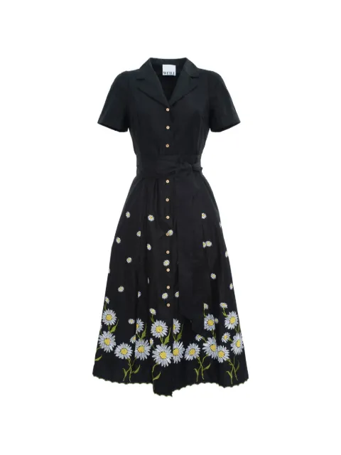 WEILL PARIS embroidered cotton shirt dress Black 1451042042E