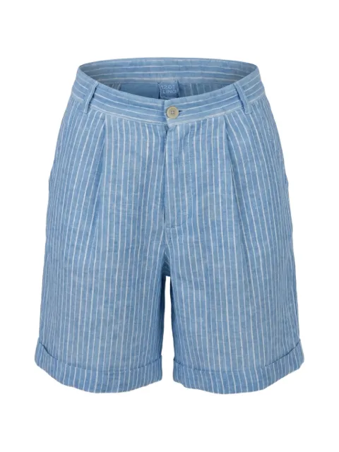 120% Lino pinstripe-print shorts Blue 33ALIW29Q2000G471