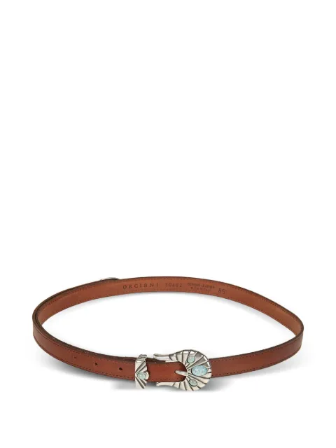 Orciani stone-embellished leather belt Brown D10482BUS