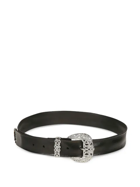 Orciani crystal-embellished leather belt Black D10456BUS