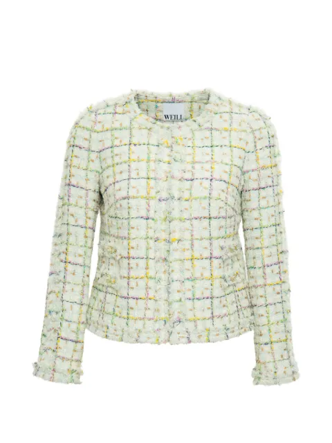 WEILL PARIS braided-trim tweed jacket Neutrals 141008