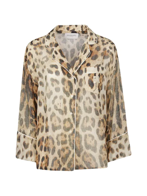 ERMANNO FIRENZE leopard-print piped blouse Neutrals D48EK068EC3