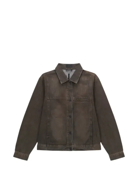 RTA Valentiano logo-embroidered denim jacket Brown MEXOD1224W2301MOCDR