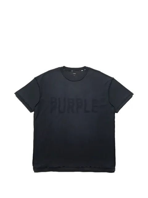 Purple Brand layered-effect logo-print T-shirt Black P101TBRH226