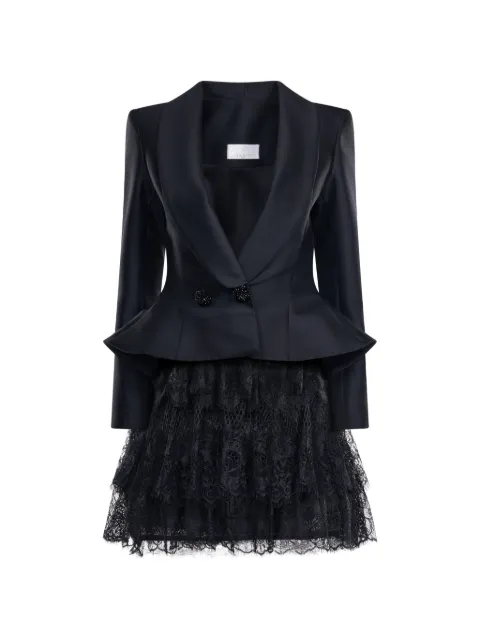 ARAFTU lace-tiered peplum dress Black COJK01D0326MINI