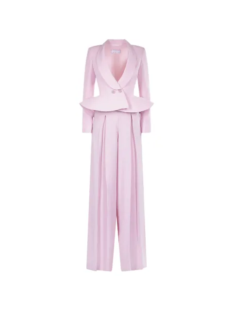 ARAFTU peplum-hem double-breasted jumpsuit Pink COPJK01D0326