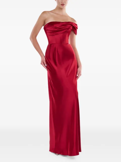 ARAFTU draped lace-up dress Red RO01D0326