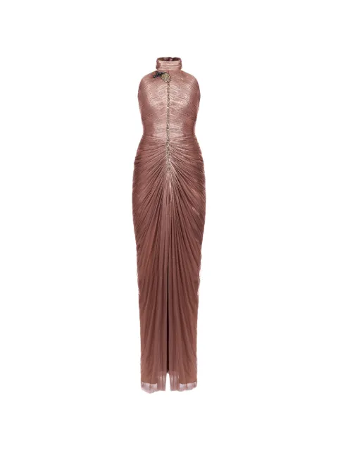 ARAFTU crystal-embellished ruched dress Pink RO05D0326