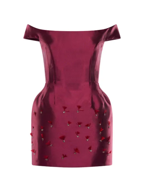 ARAFTU embellished off-the-shoulder dress Red RO7220326