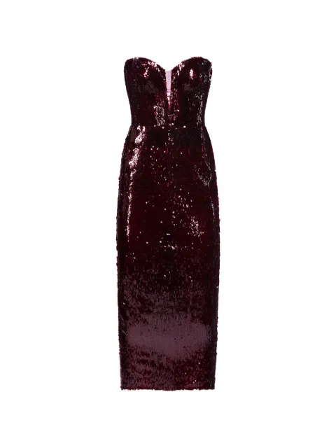 ARAFTU sequin-embellished lace-up dress Red RO05E0326