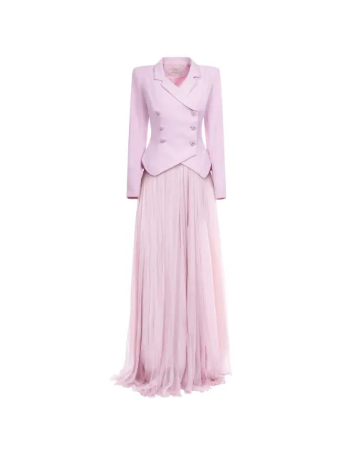 ARAFTU double-breasted pleated dress Pink COJK360326MAXI