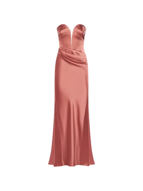 ARAFTU pleated lace-up dress Pink RO02D0326