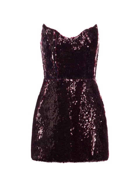 ARAFTU sequin-embellished strapless dress Red ROTP040326MINI
