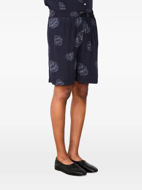 Officine Generale floral-print drawstring shorts Blue S26MSHT805