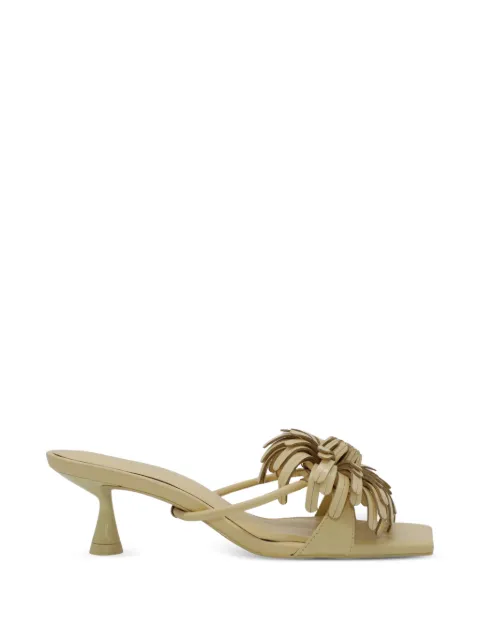 Cult Gaia Alora floral-appliqué heeled sandals Neutrals SDLH1933LR3601