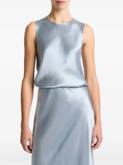 Vince scalloped-trim sleeveless top Blue V172013205