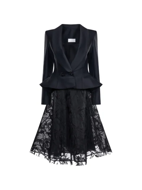 ARAFTU peplum lace-patterned gown Black COJK01D20326
