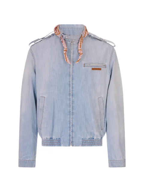 Marni epaulette-detail zip-up jacket Blue JUJU0054Q0USCZ12