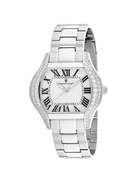CHRISTIAN VAN SANT Bianca crystal-embellished 34mm watch White CV1830