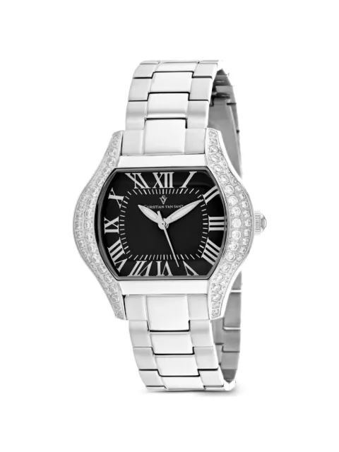 CHRISTIAN VAN SANT Bianca crystal-embellished 34mm watch Black CV1831