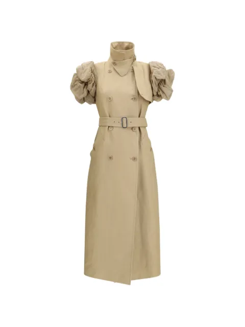Max Mara puffed-sleeve double-breasted overcoat Neutrals 2611121253600