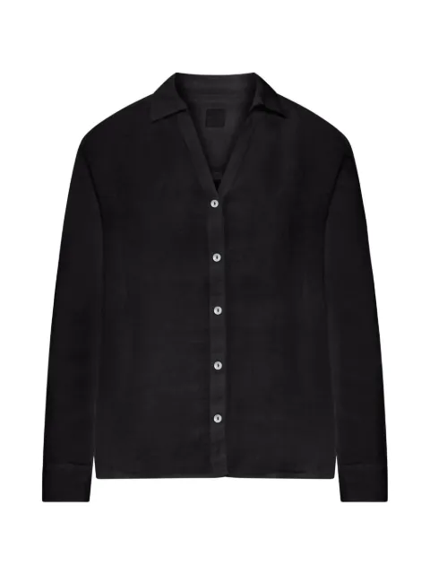 120% Lino long-sleeve linen shirt Black 33ALIW11720000115000