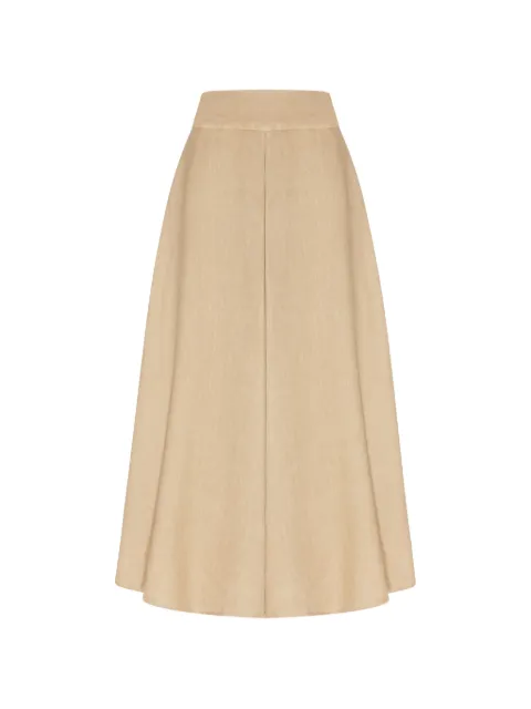 120% Lino panelled A-line midi skirt Neutrals 33ALIW59AF000B317000