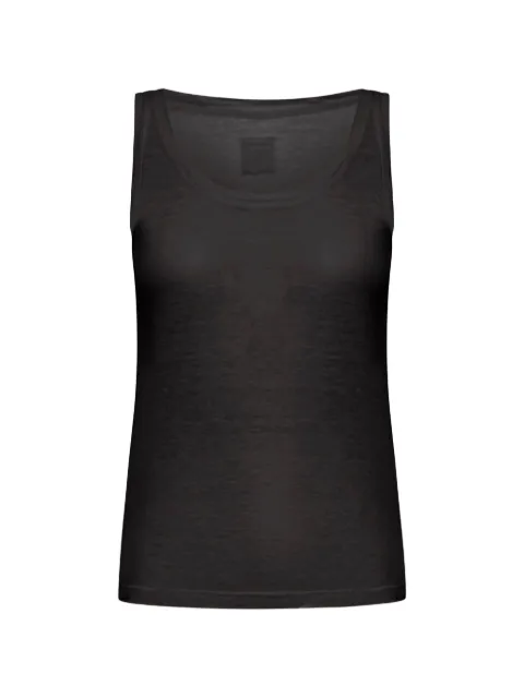 120% Lino scoop-neck linen top Black 33ALIW7753000B568S00