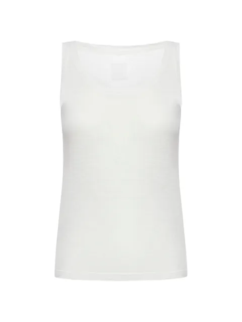 120% Lino scoop-neck sleeveless top White 33ALIW7753000B568S00