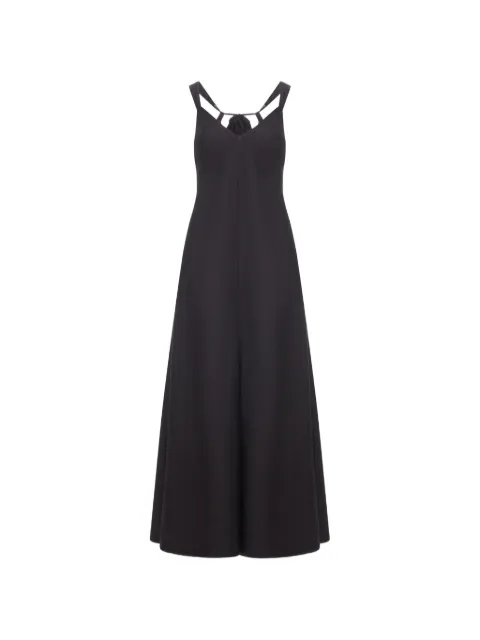 120% Lino ruffled linen dress Black 33ALIW4PL0000E517900