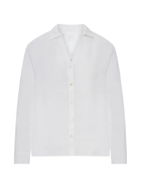 120% Lino long-sleeve linen shirt White 33ALIW11720000115000