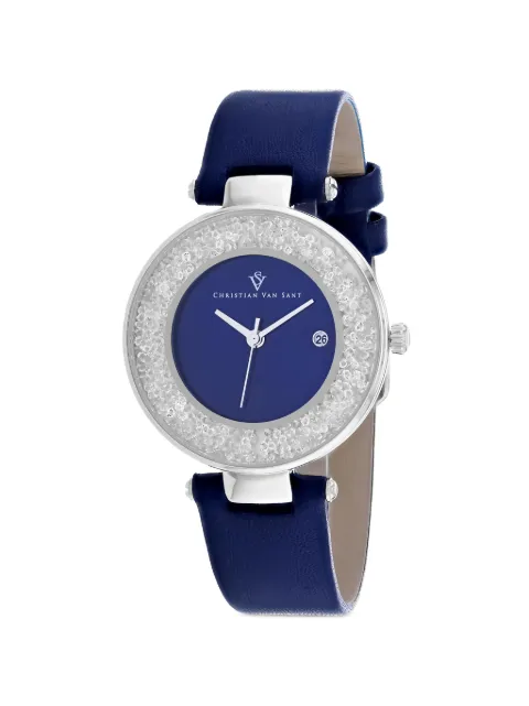 CHRISTIAN VAN SANT Dazzle crystal-embellished 34mm watch Blue CV1222