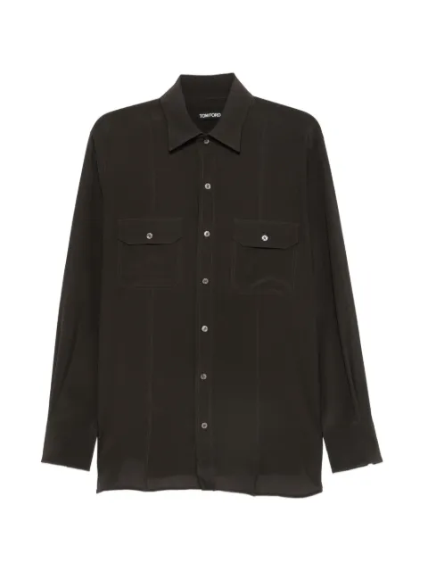 TOM FORD chest-pocket shirt Brown HMBC02SPS77