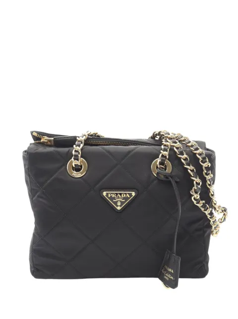Prada Pre-Owned 2013-2026 Re-Nylon Re-Edition 1995 Chaine shoulder bag Black BD4T8SP4N91L83BC