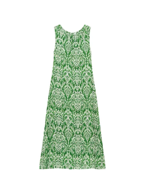 MALIPARMI Dreamscape Ikat-print dress Green JF671050671D6092