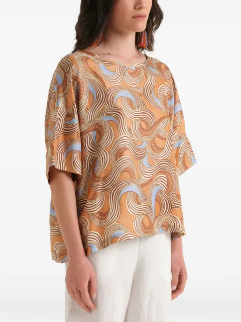MALIPARMI printed silk shirt Brown JM559031027A4164
