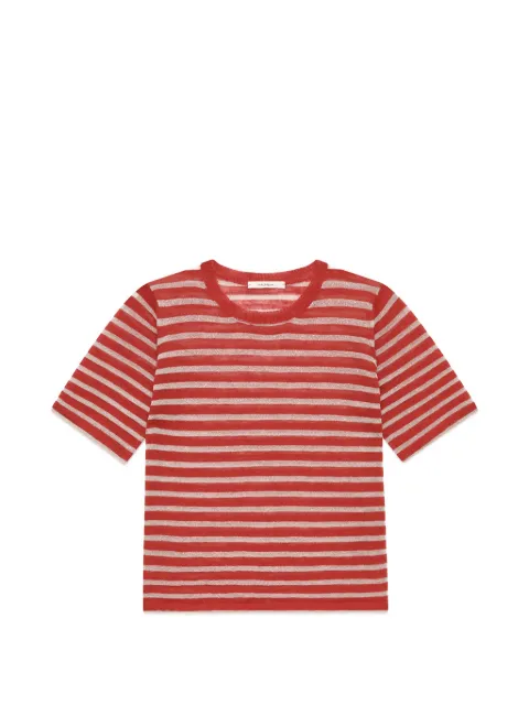 MALIPARMI striped metallic-thread T-shirt Red JK02827814830B11